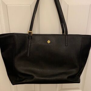 Tory Burch Black Tote with Gold Accents